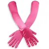 Guantes Largos Color Negro Ding para Mujer Satén Elástico Guantes de Etiqueta para Vestido de Novia cosplay Colocación Guantes de Halloween