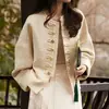 Nuevo elegante chaqueta de tweed estilo chino, abrigo corto de alta gama para mujer de primavera y otoño, nueva moda de otoño para mujer