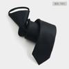 Corbata de cremallera perezosa de color sólido de 5 cm para hombre con rayas oscuras, fácil de tirar, moderna, personalizada, para traje de negocios, corbata estrecha