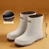 (Ecológico) Botas de Lluvia de Moda Transfronterizas para Hombre, Suela Suave para Parejas al Aire Libre, Zapatos Impermeables Versátiles, Talla Grande Antideslizantes de Goma para Cocina