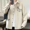 Nova Roupa de Trabalho Americana Retrô Camisa de Lapela Masculina Manga Longa 2026 Nova Outono Solta Casual Camisa Jaqueta