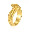 Anel Cruz de Aço Inoxidável para Mulheres com Design Aberto, Anel Versátil Criativo, Atacado de Joias 18K, Design de Nicho Colmeia