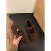 Zapatos Blancos de Felpa Gruesa para Mujer para Usar Afuera 2025 Nuevos Zapatos Mary Jane de Otoño e Invierno Zapatos de Algodón de Felpa