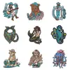 Bordado de Elemento Fantasia do Oceano da Natureza Selvagem Ocidental Patch de Tecido Estilo Retro Desgastado Roupas Sapatos Chapéus Personalidade Buraco Reparo
