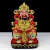Estatueta Dourada do Deus da Riqueza para Adoração Doméstica, Abertura de Loja, Atração de Fortuna, Artesanato Feng Shui, Decoração de Mesa de Escritório