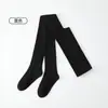 Medias para Niñas Primavera y Otoño Algodón Niños Color Sólido Pantalones Base con Pies Otoño Bebé Niña Infantil Grosor Medio Calcetines Base
