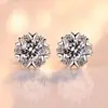 Aretes de Copos de Nieve con Pedrería para Mujer, Clásicos de Alta Venta Lujosos con Aguja de Plata S925, Versátiles, Elegantes Accesorios para Orejas de Moda, En Stock
