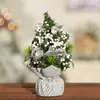 Mini Árvore de Natal Decoração Árvore de Natal Festiva Ornamento Delicado Árvore Decorativa com Ouro Vermelho Azul Árvore de Natal