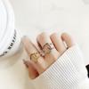 Anel Dourado Simples Tendência Europeia e Americana Anel de Dedo Cruzado Personalizado Moda Coreana Dongdaemun Anel Ajustável Feminino
