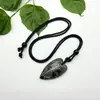 Collar Colgante de Cuerda con Forma de Gota de Agua Corazón de Cristal de Piedra Natural 40*22mm Joyería de Moda Europea y Americana Artículos Transfronterizos