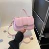 Bolso de estilo occidental para mujer, elegante y a la moda, de color sólido, pequeño y cuadrado, portátil, bandolera de hombro roja de red, 2023