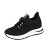 Zapatos Deportivos para Mujer de Exportación Transfronteriza Primavera y Otoño 2025 Nuevos de Malla Tejida Fly con Suela Gruesa con Cordones para Deporte y Ocio