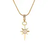 Collar con Colgante de Estrella de Ocho Puntas Incrustada de Diamantes para Hombre, Diseño Moderno y Versátil, Accesorios de Personalidad de Nicho al por Mayor