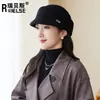 Sombrero de Lana Estilo Hepburn Retro Japonés para Mujer, Otoño e Invierno, Rejuvenecedor, Versátil, Adelgazante de Rostro, Elegante Sombrero de Lana de Equitación