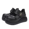 2025 primavera novos sapatos femininos camada superior couro de vaca fundo grosso sapatos altos velcro macio sapatos femininos um lote