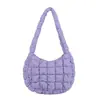 Bolso Plisado Nube Bolso Versátil de Moda Bolso de Hombro Único Bolso Dumpling Gran Capacidad Algodón Relleno de Plumón Bolso de Axila Simple Cruzado