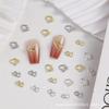 Ins Manicura Corazón Aleación Joyería para Uñas Metal Corte Rosa Doble Corazón Decoración de Uñas Fábrica Venta al por Mayor