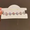 Pulseira Quadrada Spliced de Zircônia Estilo Coreano Ins, Joias Modernas e Frescas, Luxo Leve, Acessórios Exquisitos de Alta Qualidade no Atacado