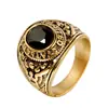 Anillo de Acero Inoxidable Europeo y Americano Águila Diamante Multicolor Acero de Titanio Vintage Privado Americano