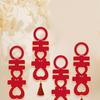 Adorno Colgante para Manija de Puerta Caperucita Roja Decoración de Boda Diseño de Habitación de Boda Adorno Colgante de Personaje Feliz Adorno Colgante Rojo Doble Felicidad Rojo