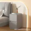 Armario de almacenamiento moderno y sencillo para mesita de noche de dormitorio, nuevo almacenamiento de madera maciza estilo crema de tres capas, ultraestrecho, lujo ligero, para uso doméstico