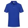 Camisa polo de manga curta com contas de fibra, detalhes estampados e bordados, vestuário de trabalho unissex versátil
