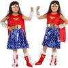 Cosplay Mulher Maravilha roupa de performance infantil roupa vestido rosa do Superman vestido azul do Superman atacado