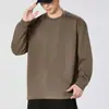 Camiseta preta de manga comprida estilo americano Anyang para homens, nova coleção outono 2026, com costura em cor contrastante e gola redonda, camiseta moderna