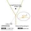 Elegantes Accesorios de Collar Estilo Europeo y Americano para Mujer, Colgante de Acero Inoxidable Dorado 18K Transfronterizo con Circonia y Perla, Versátil Collar Estilo Ins para el Día a Día