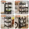 Estantería de Almacenamiento Pequeña con Carrito, Estantería Móvil de Múltiples Niveles para Piso de Cocina, Almacenamiento de Snacks, Almacenamiento de Baño con Cajones