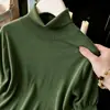 Comércio Exterior Outono-Inverno Estilo Casual Camiseta Básica Fina de Gola Alta para Mulheres, Blusa de Tricô Elegante de Cinco Mangas, Novo Modelo 2026