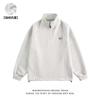 Suéter grueso de estilo americano de marca de moda, de gran tamaño, con cuello vertical bordado y media cremallera, top deportivo informal holgado para jóvenes