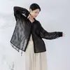 Estilo Nacional Charme Antigo Fantasia de Dança Feminina Camisa de Renda Lapela Manga Longa Camisa Moderna Clássica Tendência Top para Prática de Dança