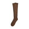 Calcetines Retro de Tubo Alto Grises Holgados para Mujer de Otoño e Invierno, Calcetines Cálidos de Lana Tejida para Pantorrilla, Venta al por Mayor de Lana