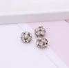 Bolas de diamantes de imitación huecas, gorro de flor, pulsera de bolas de flores, accesorios de cuentas, bola de diamante de cristal, accesorios de bricolaje