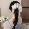 Scrunchie de Renda Estilo Coreano para Mulheres 2026 Novo Estilo Elástico de Cabelo Estilo Preguiçoso Corda de Cabelo Grande Acessório para Coque Flor de Cabelo