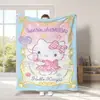 Manta Linda de Dibujos Animados Sanrio para Exportación Transfronteriza Tipo Manta de Franela Estampada Manta para Cuatro Estaciones y Descanso para el Almuerzo con Aire Acondicionado