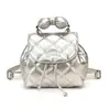 Bolso de Doble Hombro con Rejilla de Diamantes Súper Caliente Transfronterizo para Mujer 2026 Nuevo Estilo Mochila con Lazo de Nicho Bolso Mini de Moda de Alta Gama