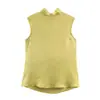 Comércio Exterior 2026 Primavera Novo Estilo Europeu e Americano Moda Feminina Casual Solta Sem Mangas Camisa com Laço 7484078