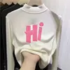 Y2430# top de manga larga de terciopelo con cuello medio alto para otoño e invierno de niñas, nuevo para niños, cálido, dulce, casual, camiseta básica, moderno