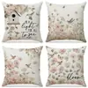 Chegada Nova da Amazon Capa de Almofada Estampada com Flores para Plantio Primavera Decoração Simples para Interior Almofada de Sofá Conjunto Almofada de Carro