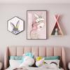 Pintura Decorativa Moderna Simple para Habitación Infantil Pintura Colgante de Cabecera para Dormitorio Murales de Fondo para Habitación de Niños y Niñas con Animales de Dibujos Animados