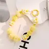 Nova Corrente de Celular com Contas em Cubo de Queijo Criativa Pingente de Bolsa com Bola de Pelo Chaveiro de Contas Pintado à Mão Acessórios Atacado