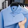 26 Novos Estilos de Camisas Polo Masculinas de Algodão Puro de Manga Longa, Moda Outono Versátil com Gola Cor Sólida Algodão Manga Longa Camisetas Masculinas