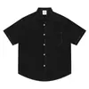 Nueva Camisa de Manga Corta de Verano 2025 de Alto Sentido con Costura Visible para Hombre con Cuello de Doble Capa, Diseño de Nicho, Camisa de Trabajo Estilo Japonés