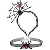 Set de Diadema y Collar para Halloween, Diadema de Telaraña, Accesorios Festivos para Fiesta, Pasadores, Accesorios Populares para el Cabello para Tomar Fotos