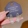 Pendientes de Botón de Perla de Moda con Pasador de Plata 925 Diseño Versátil Pendientes de Nicho Versátiles Joyería para Orejas Adelgazantes de Rostro de Gama Alta Mujer