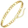 Joias da moda europeia e americana ins nicho pulseira de clipe osso de cobra corrente cubana de aço inoxidável corrente Figaro atacado