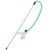 Palo extensible con pluma para gatos, juguete interactivo para mascotas para gatos, accesorios para gatos con cabeza reemplazable, nuevo favorito para gatos