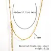 Collar Transfronterizo de Acero Inoxidable Chapado en Oro Real de 18K Cadena Hueso de Serpiente Cadena de Clavícula de Moda Cadena Lisa Versátil para Mujer de Acero de Titanio